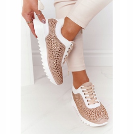 Wedge Sneakers With Sequins Lu Boo Beige white 1