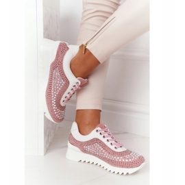Wedge Sneakers With Sequins Lu Boo Pink 1