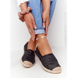 Black Espadrilles On Straw Sole Lu Boo 1