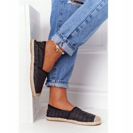 Black Espadrilles On Straw Sole Lu Boo 2