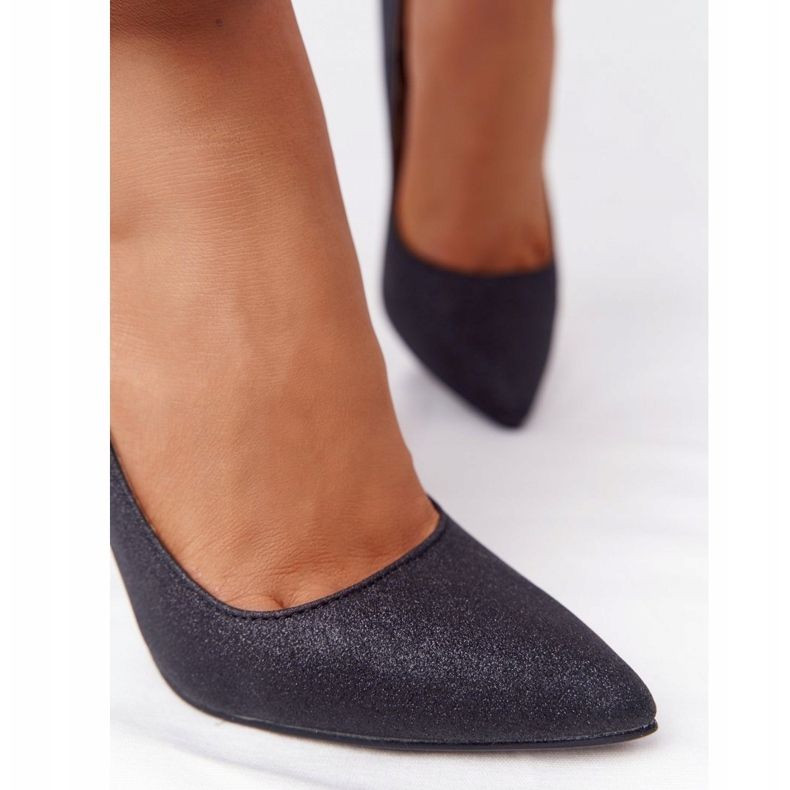 Elegant Glitter Lu Boo Black High Heels 1