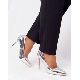 Elegant Lacquered High Heels Lu Boo Silver 1