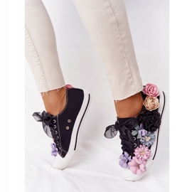 Sneakers With Flowers Lu Boo Black 1