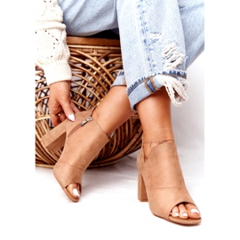 Spring Suede Boots On A Post Vinceza 21-17095 Beige 2