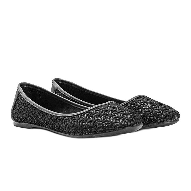 Black shiny Chuwi lace ballerinas 1