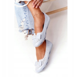 Rio Flore Leather Eco-Friendly Blue Ballerinas silver 2