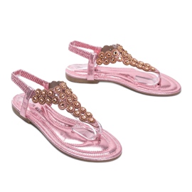 Barbados pink shiny flip-flops 1