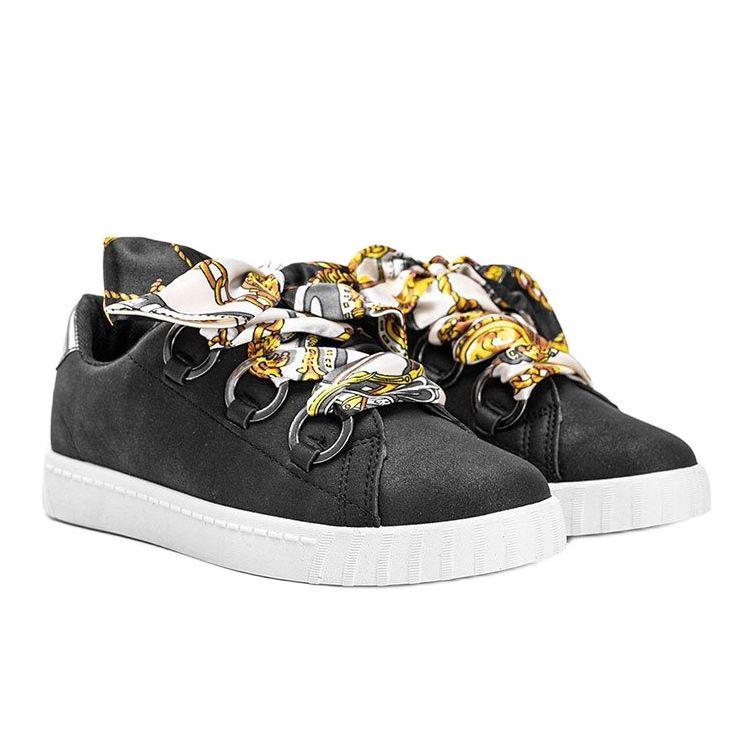 Black sneakers with a satin binding from Kisionis 1