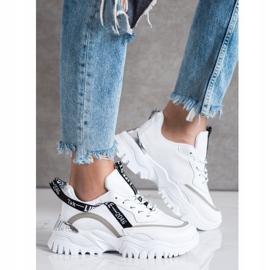 Ideal Shoes White Fashion Sneakers 1