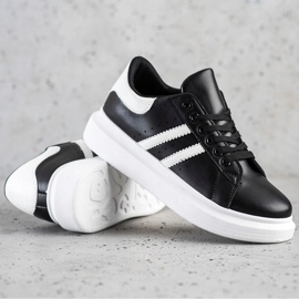 SHELOVET Classic Sneakers With Stripes black 1