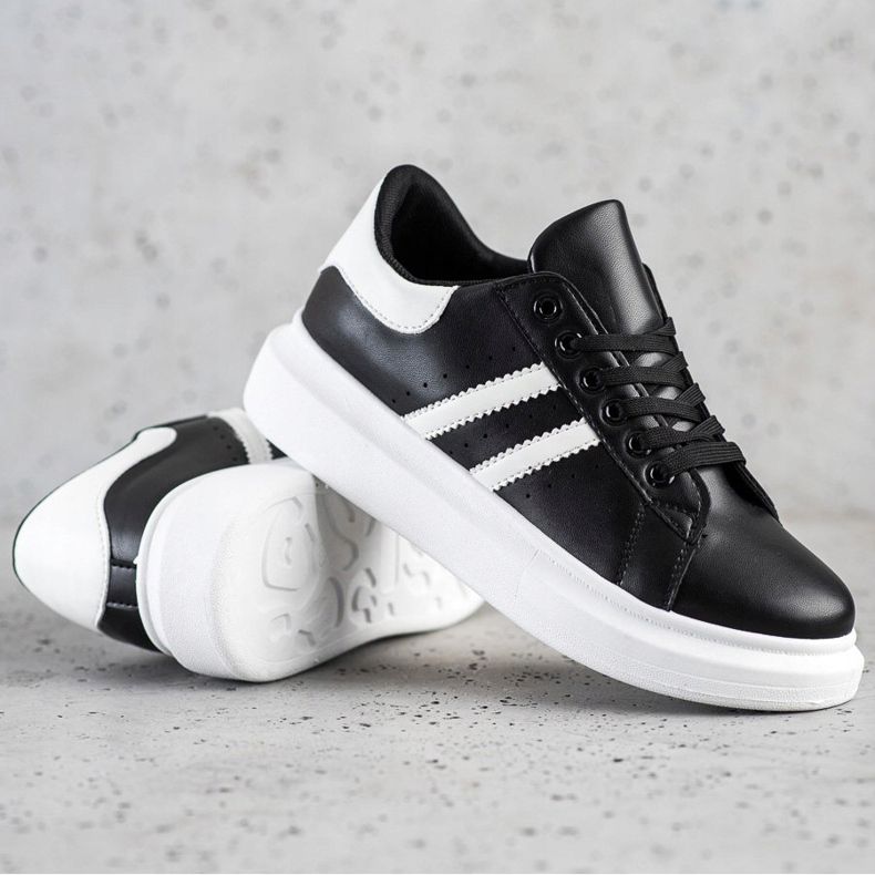 SHELOVET Classic Sneakers With Stripes black 1