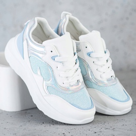 Sweet Shoes Sneakers With Glitter white blue 2