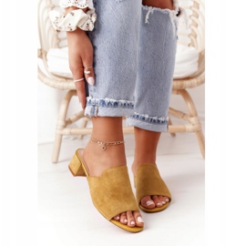 Suede Slippers On Heel Sergio Leone KL313 Yellow 2 Suede Slippers On Heel Sergio Leone KL313 Yellow 2