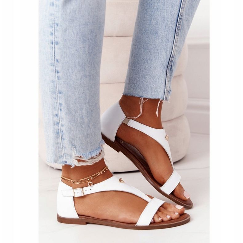 Women's Leather Sandals Nicole 2648 White 1 Women's Leather Sandals Nicole 2648 White 1