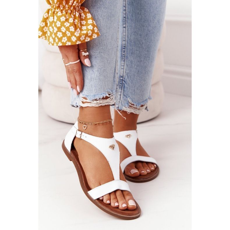 Women's Leather Sandals Nicole 2648 White 2 Women's Leather Sandals Nicole 2648 White 2