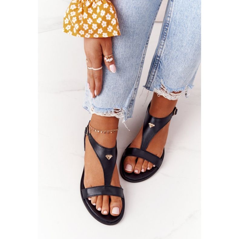 Women's Leather Sandals Nicole 2648 Black 1