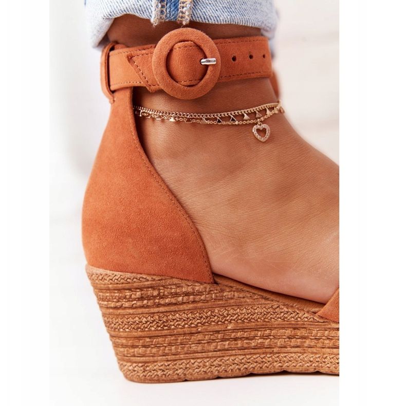 Suede Wedge Sandals Maciejka 04565-29 Red brown 1