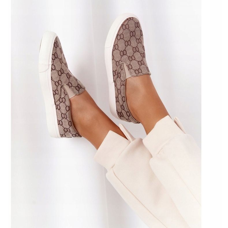 Women's Logged Sneakers Slip-On Khaki Challenge brown 1