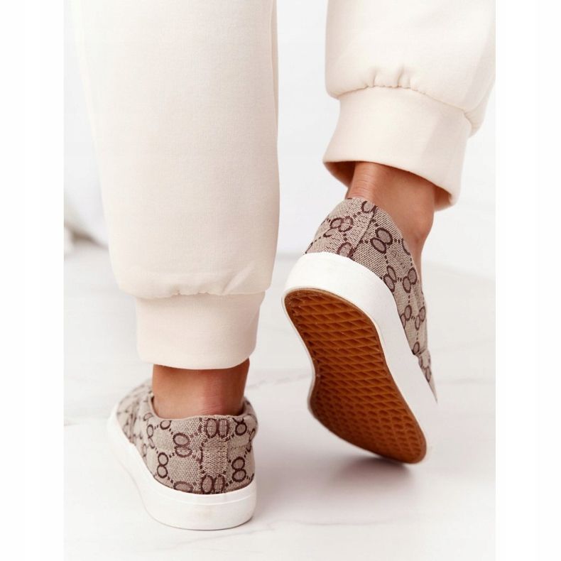 Women's Logged Sneakers Slip-On Khaki Challenge brown 2