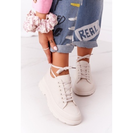 Women's Sneakers Beige Travel Time On Large Soles 2