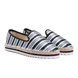 Black striped espadrilles from Ottawa grey 1