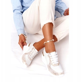 Leather Wedge Sneakers S.Barski 82105 White-Gold beige golden 5 Leather Wedge Sneakers S.Barski 82105 White-Gold beige golden 5