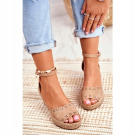 EVE Women's Sandals On Wedge Espadrilles Beige 9SD98- 0953 Sagittarius 3