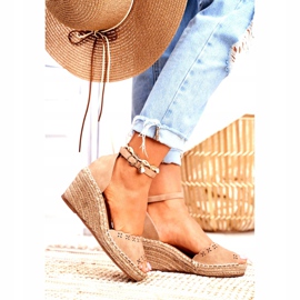 EVE Women's Sandals On Wedge Espadrilles Beige 9SD98- 0953 Sagittarius 2