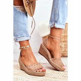 EVE Women's Sandals On Wedge Espadrilles Beige 9SD98- 0953 Sagittarius 1
