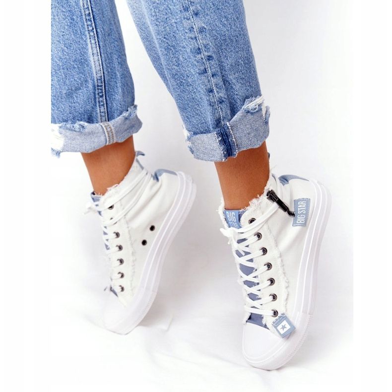 Women's High-top Sneakers Big Star HH274160 White blue 1 Women's High-top Sneakers Big Star HH274160 White blue 1