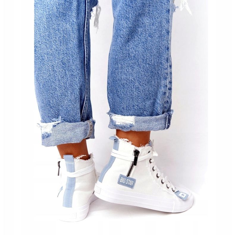 Women's High-top Sneakers Big Star HH274160 White blue 3 Women's High-top Sneakers Big Star HH274160 White blue 3