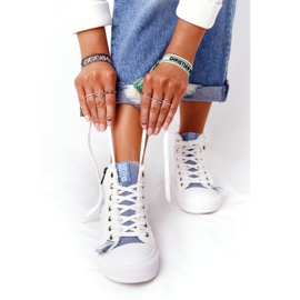 Women's High-top Sneakers Big Star HH274160 White blue 4 Women's High-top Sneakers Big Star HH274160 White blue 4