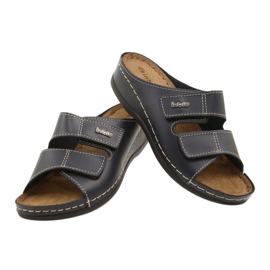 Inblu women's leather slippers 158d106 navy blue 3
