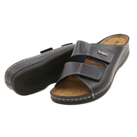 Inblu women's leather slippers 158d106 navy blue 2
