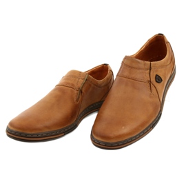 Polbut Men's shoes leather 362 ginger beige yellow 1