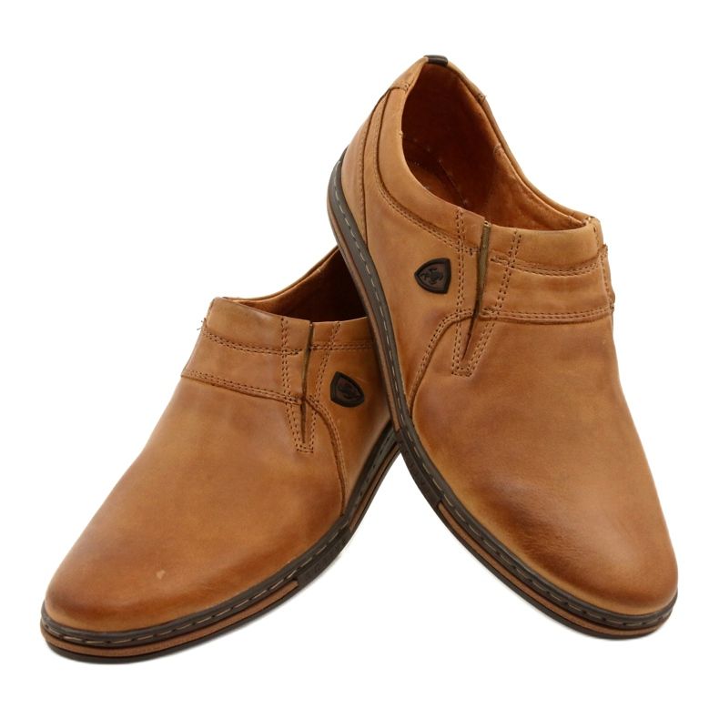Polbut Men's shoes leather 362 ginger beige yellow 3