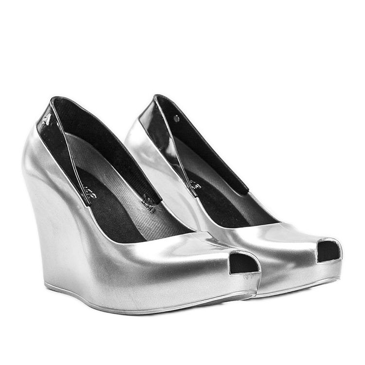 Silver melissa on Dina's wedge heel 1