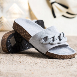 SHELOVET Fashionable Slippers With Ornament grey 1