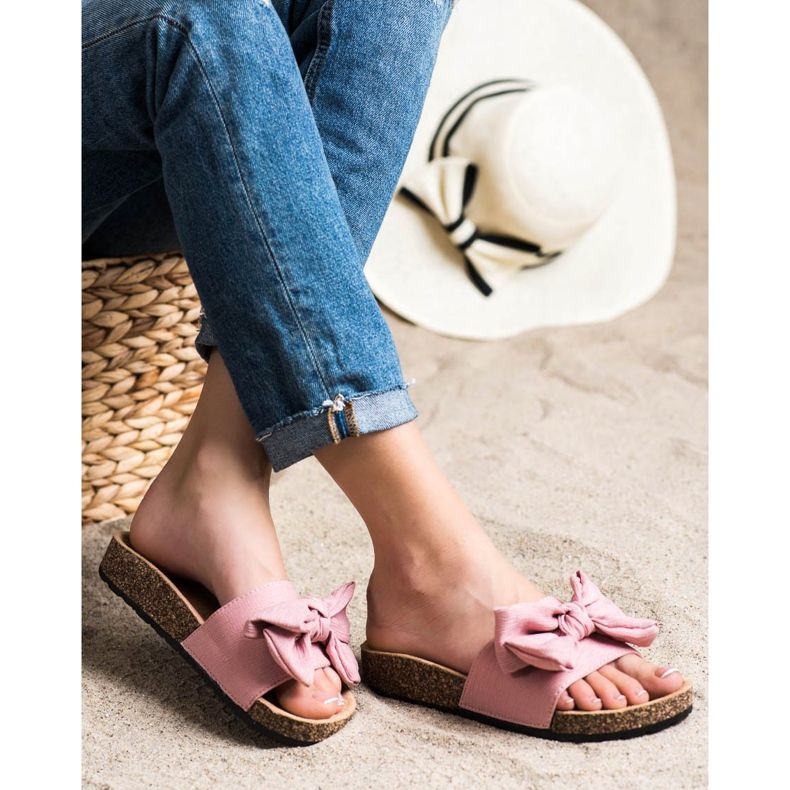 SHELOVET Slippers With A Bow pink 1
