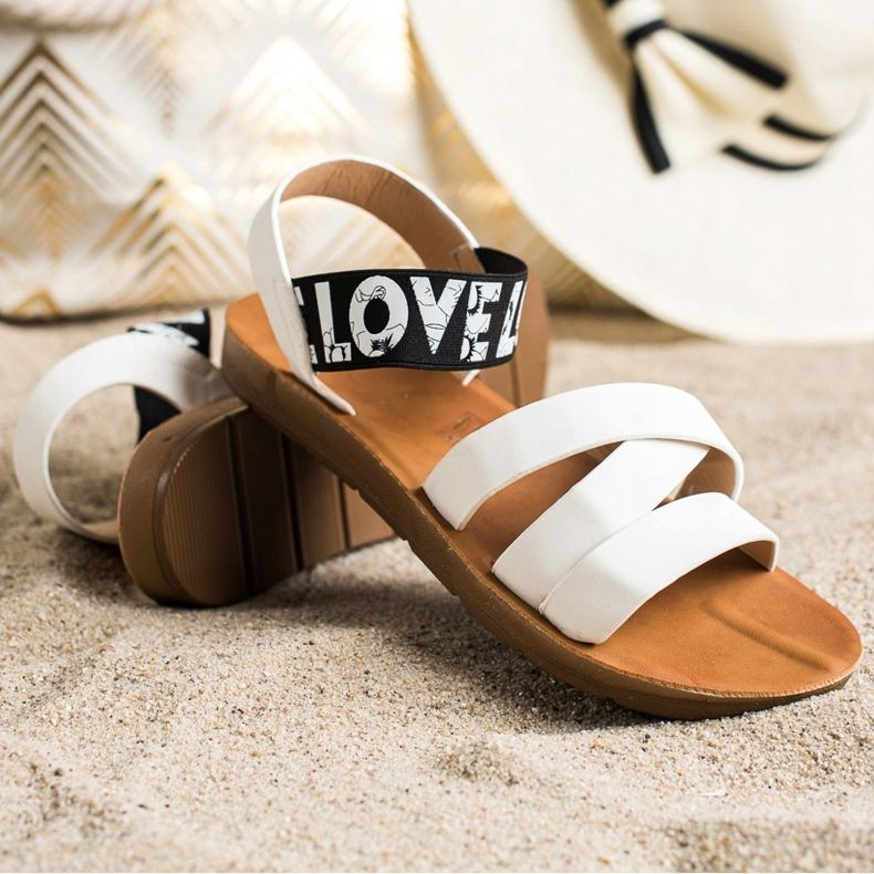 SHELOVET Sandals With Eco Leather Love white 1