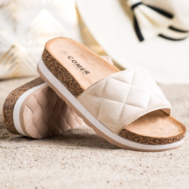 Comer Comfortable Slippers On The Platform beige 1