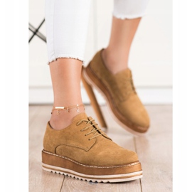 Corina Suede shoes on the platform brown 2