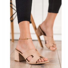 VINCEZA Slippers beige 1 VINCEZA Slippers beige 1