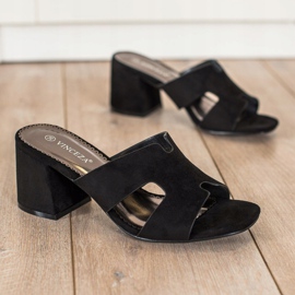 VINCEZA Slippers black 2 VINCEZA Slippers black 2