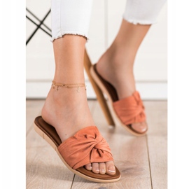 VINCEZA suede slippers orange 1