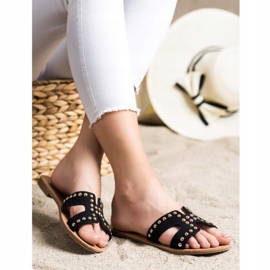 Stylish VINCEZA slippers black 1