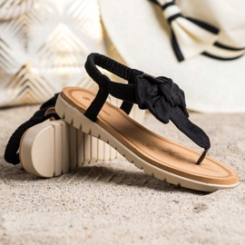 SHELOVET Flip-Flops Sandals With A Bow black 1