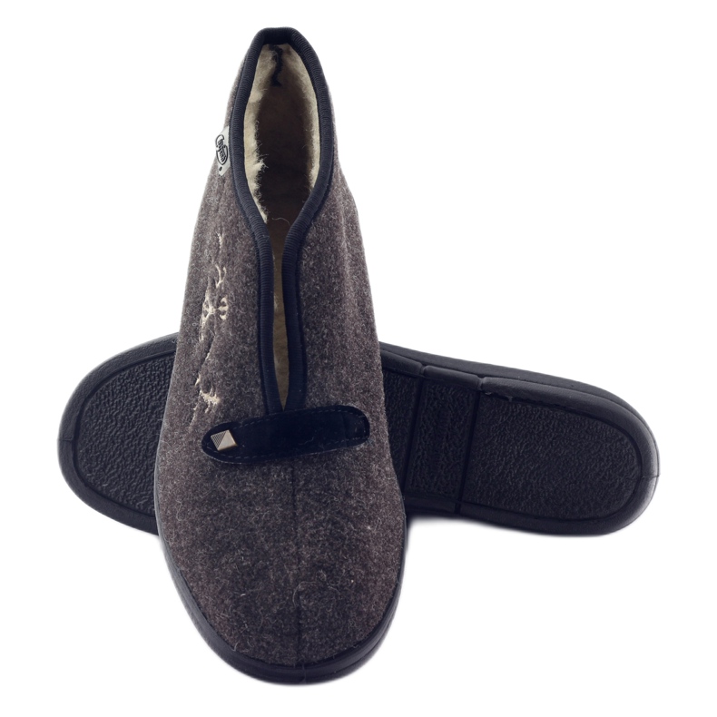 Women's insulated slippers Befado 031d027 brown grey 3
