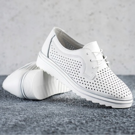 Goodin Openwork leather shoes white 2