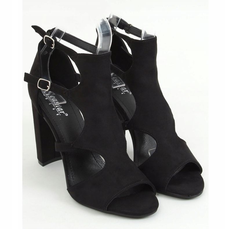 Black high-heeled sandals NS111P Black 1 Black high-heeled sandals NS111P Black 1